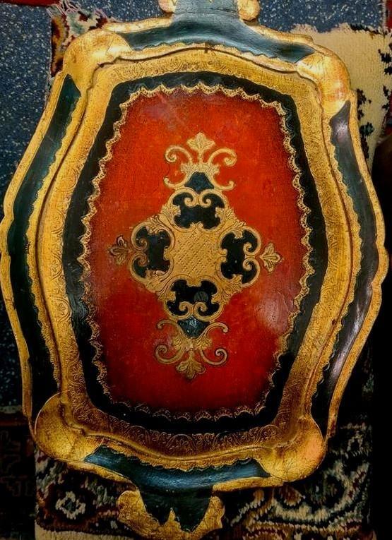 Antiek barok Decoratief Dienblad uit italy zie foto's afmt, Antiek en Kunst, Antiek | Schalen, Ophalen of Verzenden