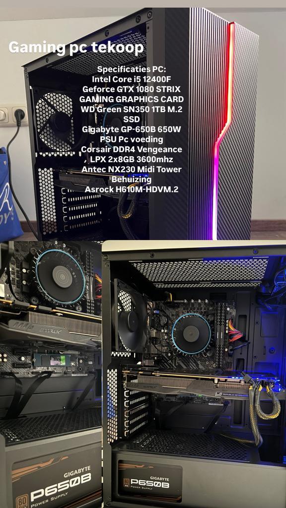 GAMING PC, Computers en Software, Desktop Pc's, Zo goed als nieuw, 3 tot 4 Ghz, SSD, 16 GB, Met videokaart, Gaming, Ophalen of Verzenden