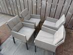 4 X Life dining tuinstoelen Caribbean Lava-Taupe, Ophalen, 4 zitplaatsen, Aluminium, Zo goed als nieuw
