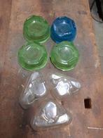 Glazen kachelpootjes 7stuks. Setje van 3, setje van 4 versch, Huis en Inrichting, Kachels, Ophalen