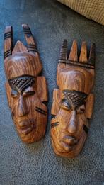 Afrikaanse Houten Maskers (Set van 2), Ophalen of Verzenden