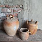 Brocante Franse oude aardewerk kruik grespot pot *Etage3*, Gebruikt, ., Ophalen of Verzenden, .