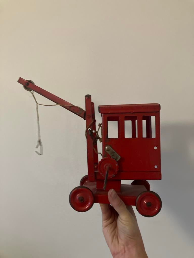 Oude Speelgoed Hijskraan - Jaren 30-50, Ophalen of Verzenden, Gebruikt