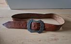 Riem zodiac sterrenbeelden gesp bruin leer vintage retro, Kleding | Dames, Riemen en Ceinturen, Ophalen of Verzenden, Zo goed als nieuw