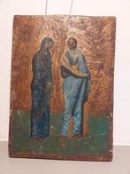 Authentieke handgeschilderde icoon – 19e eeuw – tempera op h, Ophalen of Verzenden