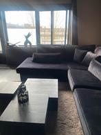 Velvet hoekbank zwart, Huis en Inrichting, Hoekbank, Ophalen of Verzenden, Zo goed als nieuw, 150 cm of meer