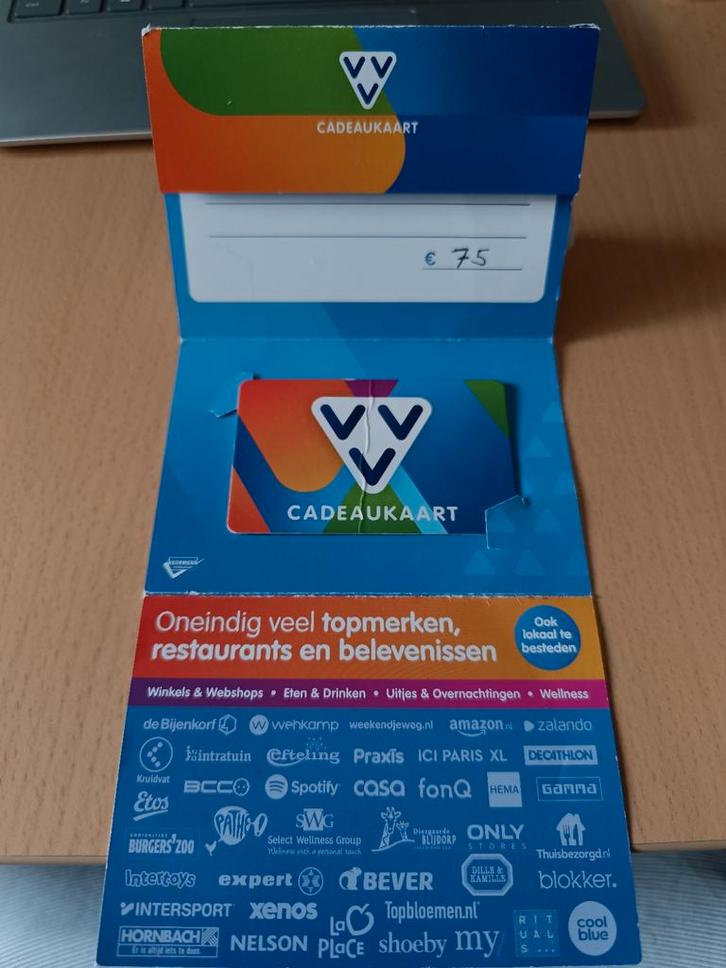 VvV Cadeaukaart 75€, Spelcomputers en Games, Games | Overige, Nieuw, 1 speler, Ophalen of Verzenden