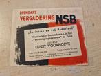 Openbare vergadering nsb Suriname Vrij Nederland Voorhoeve, Verzamelen, Militaria | Tweede Wereldoorlog, Ophalen of Verzenden