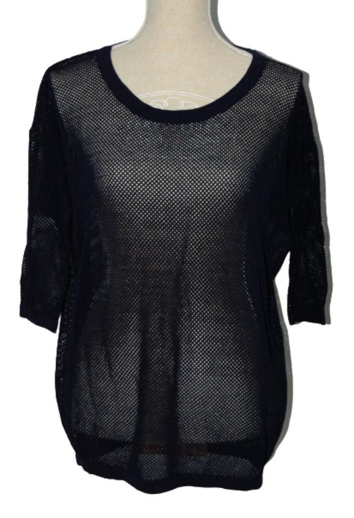Penn & Ink NY, Limited net top, topje, shirt, Mt. S, Kleding | Dames, Tops, Zo goed als nieuw, Maat 36 (S), Blauw, Korte mouw