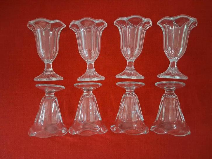 vintage ijscoupes, Huis en Inrichting, Keuken | Servies, Zo goed als nieuw, Glas of Glazen, Overige stijlen, Glas, Ophalen of Verzenden
