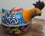Beeld sculptuur mexicaanse kip keramiek kleurrijk gaaf uniek, Ophalen of Verzenden