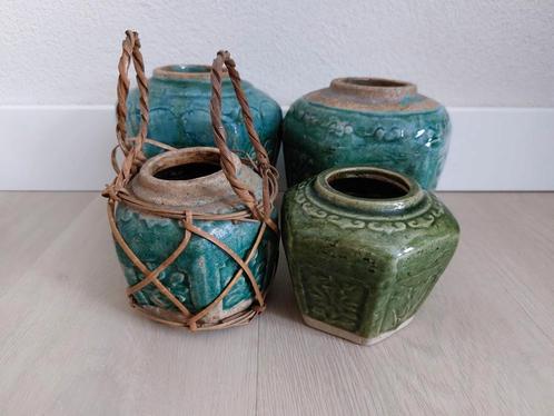 GROENE CHINESE GFMBERPOTTEN(4 STUKS), Antiek en Kunst, Antiek | Keramiek en Aardewerk, Ophalen of Verzenden