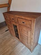 Houten dressoir met lades en deuren, Ophalen, Glas, Zo goed als nieuw, Modern