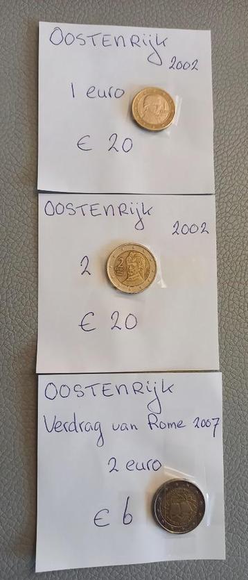 Oostenrijk diverse euromunten  3 stuks beschikbaar voor biedingen