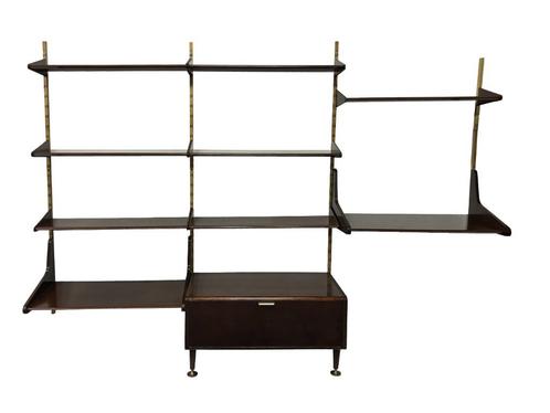 Vintage Poly-Z Wall Unit A. Patijn Voor Zijlstra Joure 1950, Huis en Inrichting, Kasten | Wandmeubels, Gebruikt, Minder dan 100 cm