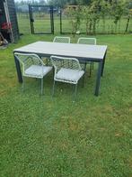 Tuinset ONDERHOUDSVRIJE TAFEL MET 4 STAPELBARE STOELEN, Ophalen of Verzenden, Nieuw