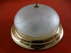 Plafonniere vintage diam. 25,5 cm mat glas, Huis en Inrichting, Lampen | Plafondlampen, Ophalen of Verzenden, Gebruikt, Glas