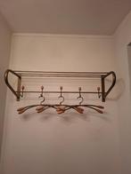 Bronskleurige metalen kapstok met hoedenrek, Huis en Inrichting, Gebruikt, Minder dan 100 cm, Metaal, Ophalen