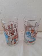Beatrix Potter- Peter Rabbit - 2 mooie verschillende glazen, Huis en Inrichting, Keuken | Servies, Glas, Overige stijlen, Glas of Glazen