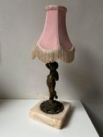Vintage bronzen  lampjr met marmeren voet, Huis en Inrichting, Lampen | Tafellampen, Ophalen of Verzenden, Zo goed als nieuw, Minder dan 50 cm