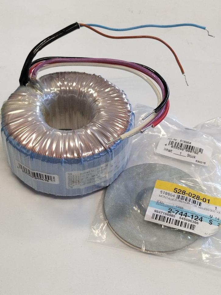 Ringkerntransformator 1 x 230 V 2 x 30 V/AC 300 VA 5.00 A, Hobby en Vrije tijd, Elektronica-componenten, Nieuw, Ophalen of Verzenden
