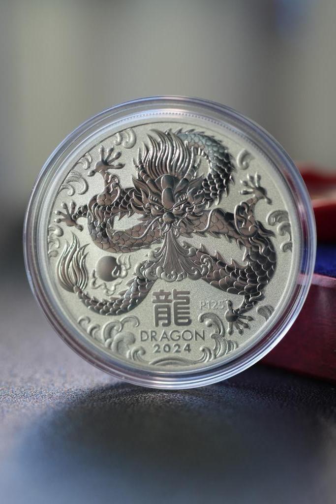 1 oz Lunar Year of the Dragon, 2024, Postzegels en Munten, Edelmetalen en Baren, Zilver, Verzenden