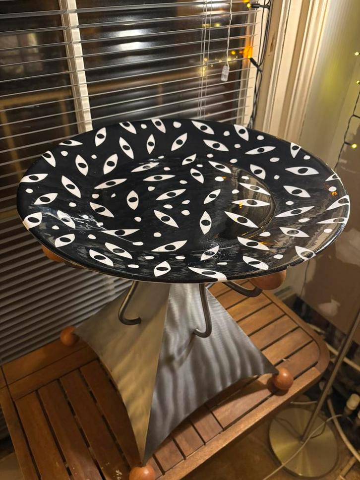 Unieke Dutch Design Bijzettafel, Huis en Inrichting, Tafels | Bijzettafels, Gebruikt, Rond, Minder dan 55 cm, Ophalen of Verzenden