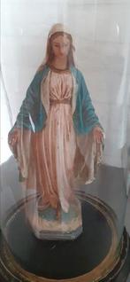 gips/ steen Mariabeeld  met glazen stolp, Antiek en Kunst, Antiek | Religie, Ophalen