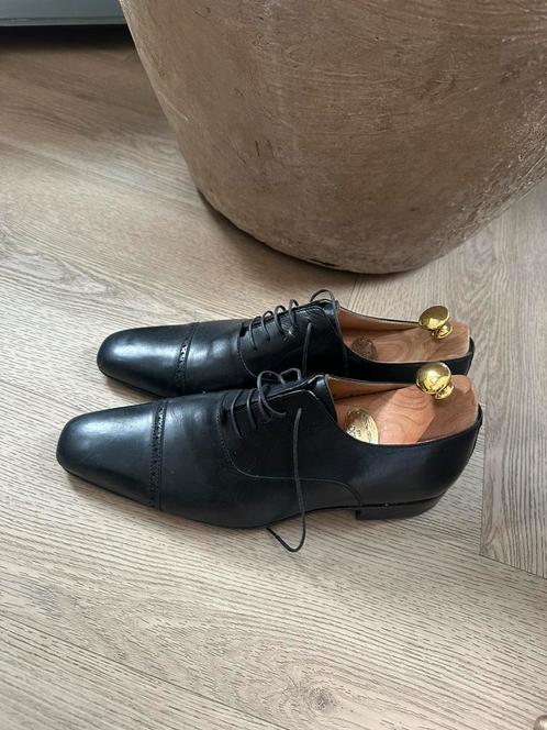 Sutor Mantellassi - Zwarte leren schoenen met veters, Kleding | Heren, Schoenen, Zo goed als nieuw, Overige typen, Zwart, Ophalen of Verzenden