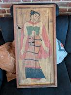 Antiek vintage wandbord / schilderij bali, Antiek en Kunst, Ophalen of Verzenden