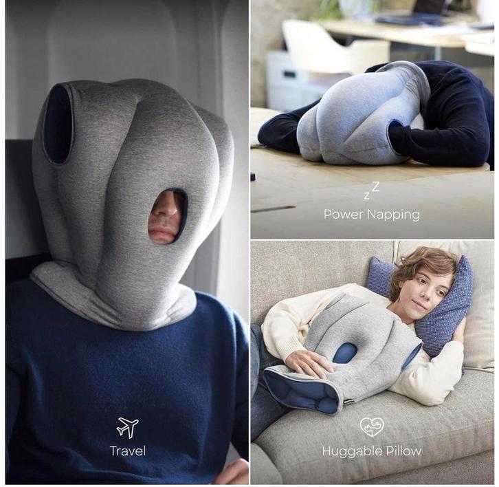 Ostrichpillow Powernap Kussen - Comfort voor Onderweg, Huis en Inrichting, Woonaccessoires | Kussens, Nieuw, Grijs, Overige vormen