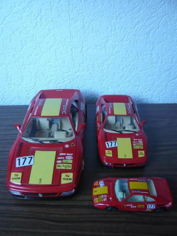 Ferrari 348TB Bburago, setje van 3 stuks 1/18 1/24 1/43 beschikbaar voor biedingen