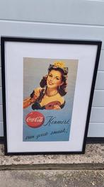 Coca Cola poster, authentieke herdruk van de oorlogsposter., Verzamelen, Ophalen, Reclamebord, Gebruikt, .