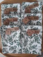 6 theedoeken met mooi groen bladmotief nieuw, Ophalen of Verzenden, Nieuw, Groen, Theedoek of Handdoek