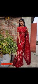 Prachtige Indiase Saree, Kleding | Dames, Ophalen, Maat 42/44 (L), Nieuw, Knielengte
