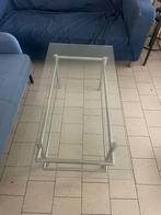 Glazen Salontafel met Metalen Frame, Ophalen, Gebruikt, 100 tot 150 cm, 50 tot 100 cm