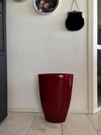 Mooie rode ovale vaas / bloempot, Huis en Inrichting, Ophalen, Aardewerk of Porselein, Zo goed als nieuw, Minder dan 50 cm