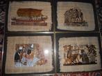 4 Egyptische Schilderijen op papyrus in lijst/certificaat, Minder dan 50 cm, Oorspronkelijke maker, Nieuw, Ophalen of Verzenden