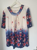 Bloemenprint Damesshirt Maat 46-48, Blauw, Maat 46/48 (XL) of groter, Ophalen of Verzenden, Zo goed als nieuw