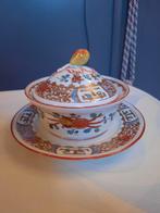 Mooie dekselpot met vaste schotel Servies chinoiserie Frans, Ophalen of Verzenden