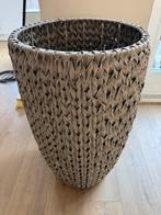Plantenpot kuntsstof hoog bruin/beige riet 74 cm, Ophalen of Verzenden, Zo goed als nieuw, Rond, Riet