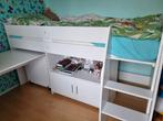 Half hoogslaper met kastje en bureau, Kinderen en Baby's, Ophalen, Gebruikt, Halfhoogslaper