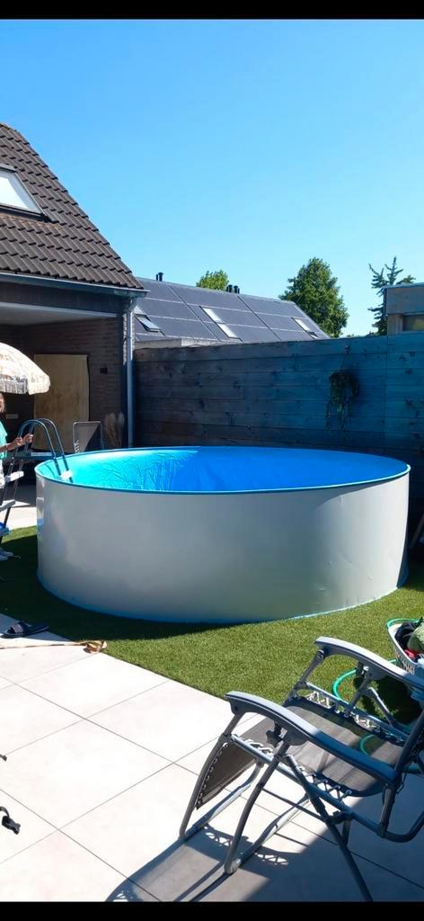 Groot mooi zwembad 350x90 met zandfilterpomp, Tuin en Terras, Zwembaden, Gebruikt, Opzetzwembad, 80 tot 120 cm, 200 tot 400 cm