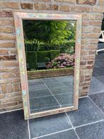 Prachtige brocante spiegel met facetgeslepen glas., Ophalen of Verzenden