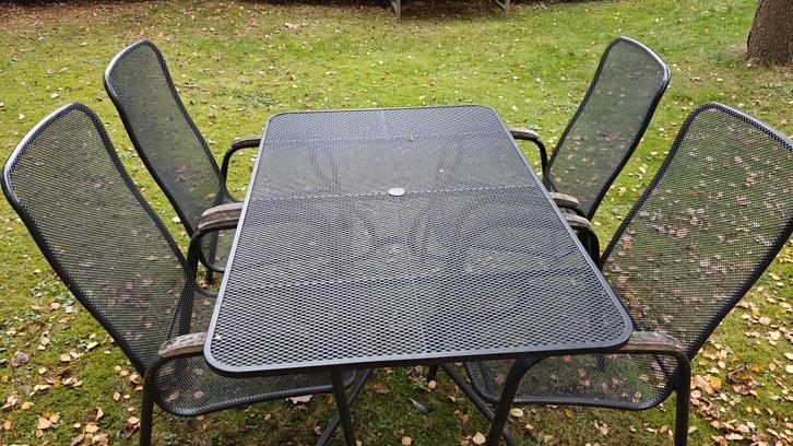 Tuinset Kettler; tafel + 4 stoelen, Tuin en Terras, Tuinsets en Loungesets, Gebruikt, Tuinset, Overige materialen, 4 zitplaatsen