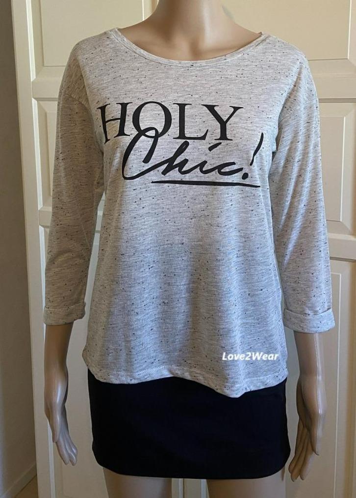 Top met print H&M, Kleding | Dames, Tops, Zo goed als nieuw, Maat 34 (XS) of kleiner, Grijs, Lange mouw, Ophalen of Verzenden