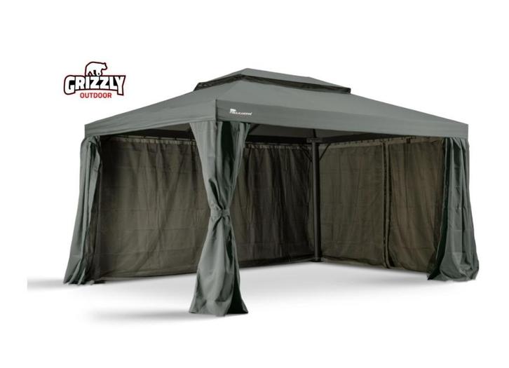 Tuinpaviljoen 3x4m Grizzly Europe, Tuin en Terras, Partytenten, Nieuw, Paviljoen, 2 meter of meer, Minder dan 5 meter, 4 tot 6 meter