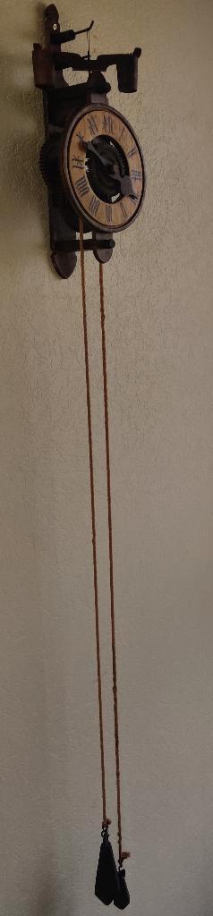 2xAntieke een wijzer houten wandklok/Jeka wandklok, Antiek en Kunst, Antiek | Klokken, Ophalen