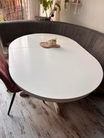ikea eettafel uitschuifbaar wit (landelijke stijl), Huis en Inrichting, Tafels | Eettafels, Ophalen, Gebruikt, Overige materialen