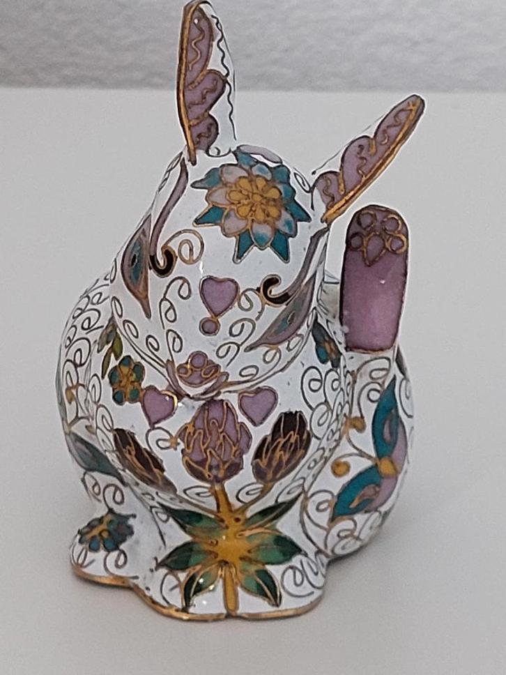 HOUSE OF FABERGE&FRANKLIN MINT  CLOISONNE  RABBIT/BUNNY, Antiek en Kunst, Curiosa en Brocante, Ophalen of Verzenden